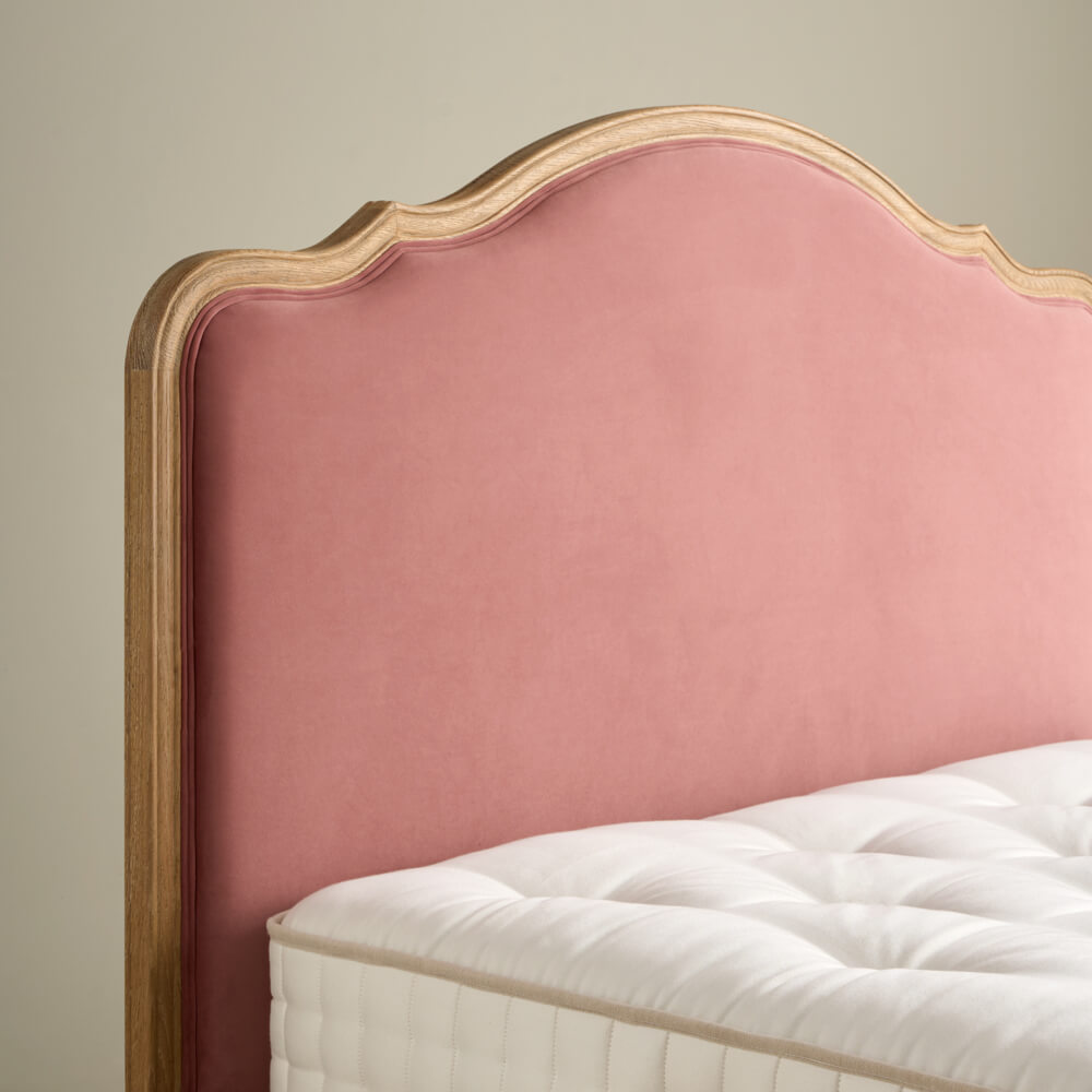 Sienna Beau Velvet Bed, Weathered Oak / Pink, Double